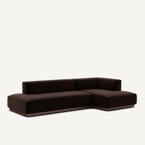 Rechter hoekbank XL in fluweel, Jacopo