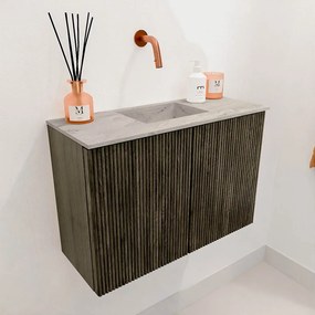 Mondiaz Joya DLux 60cm toiletmeubel shadow met wastafel faye midden zonder kraangat glace