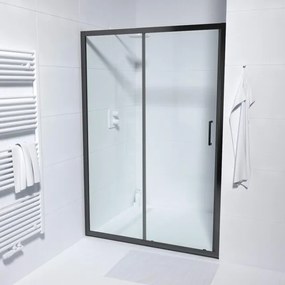 Saniclass ID06 Quick Fit Schuifdeur - 100x190cm - 6mm veiligheidsglas - alu profiel - anti kalk - mat zwart SAQ6121-100B