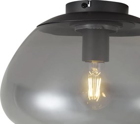 Design plafondlamp gunmetal met smoke glas - Giselle