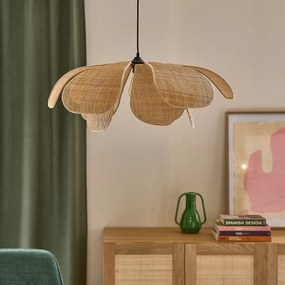 Bloemblad hanglamp in rotanØ80 cm, Lola