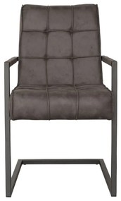 Eetkamerstoel - Jupiter - stof Cowboy retro lederlook antraciet