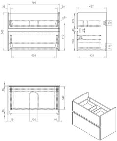 Best Design Quick 80cm greeploos badkamermeubel wit