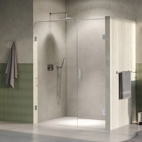Brauer Void profielloze nisdeur 150cm met draaideur 70cm aan muur RVS geborsteld PVD