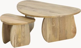 Salontafels Mushroom van mangohout, 2-delig