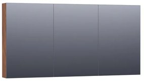 Saniclass Dual Spiegelkast - 140x70x15cm - verlichting - geintegreerd - 3 links- rechtsdraaiende spiegeldeur - MFC - viking shield 7271