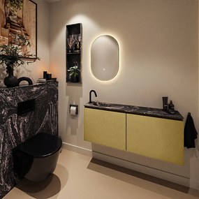 Mondiaz Ture DLux toiletmeubel 120cm oro met wastafel lava links met kraangat