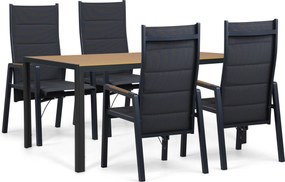Tuinset 4 personen 160 cm Aluminium Grijs Lifestyle Garden Furniture Essence/Creta