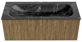 Mondiaz Kurve-dlux 110cm badmeubel dusk met 1 lade en wastafel big medium midden zonder kraangat lava