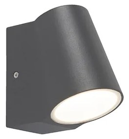 Buitenlamp met schemerschakelaar / dag-nacht sensor met bewegingsmelder antraciet met licht-donker sensor incl. LED - Uma Modern IP44 Buitenverlichting rond