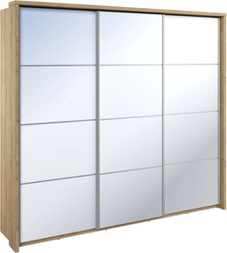 Kledingkast Fresno 145, Eiken, 218x240x59cm, 229 kg, Kledingkast deuren: Schuivend