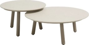 Taste by 4 Seasons Salute salontafel Mocca met rond keramisch tafelblad Ø 80 cm (H 30 cm) Loungetafel   beige weerbestendig