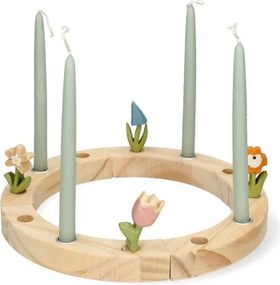 Jaarring of adventskandelaar, hout, Ø 24 cm