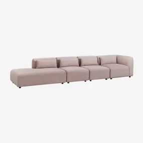 Fogler 4-delige Modulaire Hoekbank Met Chaise Longue Corduroy Roze Wijn - Sklum
