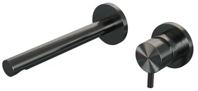 Brauer Gunmetal Edition ColdStart wastafelkraan inbouw rechte uitloop en rozetten model B1 gunmetal geborsteld PVD