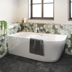 Sanigoods Masala hoekbad rechts 170x80cm wit glans