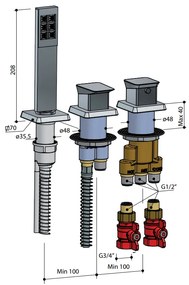 Hotbath Buddy thermostatische badrandcombinatie chroom