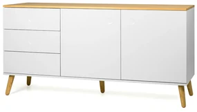 Tenzo Dot Scandinavisch Dressoir Wit Met Eiken - 162x43x79cm.