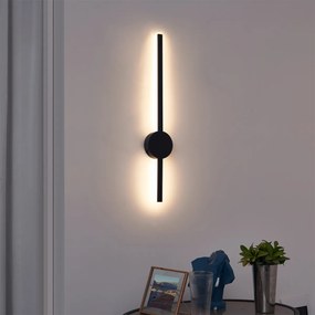 Moderne wandlamp zwart 60cm incl. LED - Clockwise