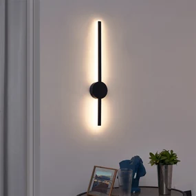Moderne wandlamp zwart 60cm incl. LED dimbaar - Clockwise Modern rond Binnenverlichting Lamp