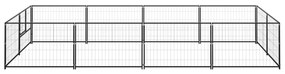 vidaXL Hondenkennel 8 m² staal zwart