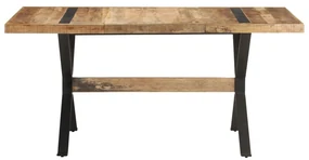 vidaXL Eettafel 160x80x76 cm ruw mangohout