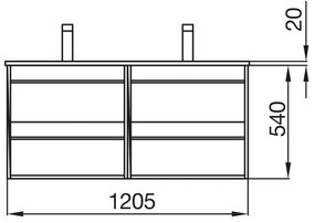 Muebles Resh Badkamermeubel wit hoogglans 120cm