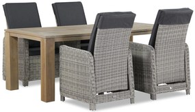 Tuinset 4 personen 200 cm Wicker Grijs Garden Collections Bello/Brighton