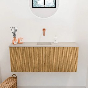 Mondiaz Joya DLux 100cm toiletmeubel oak met wastafel faye midden zonder kraangat opalo