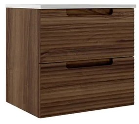 Adema Prime Balance Wastafelonderkast - 60x55x44.9cm - 2 lades - Geintegreerde greep - MDF - Noten 88168