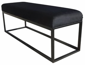 House of Rebels Bankje - Glossy - Velvet  - Zwart - 121cm - House of Rebels