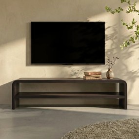 Open Tv-meubel Gebogen Hout - 180x45x45cm.
