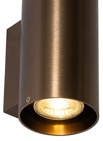 Moderne wandlamp donkerbrons rond 2-lichts - Sandy Modern GU10 Binnenverlichting Lamp