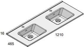 Tweedekans Saqu Arvid Wastafel 121x46,5x1,6 cm 04480