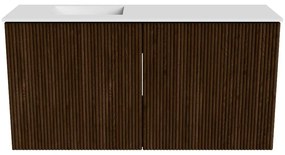 Mondiaz Joya 80cm toiletmeubel walnut met wastafel faye links zonder kraangat talc