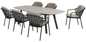 Manitoba Manolo dining tuinset 240x103xH75 cm  7 delig antraciet Taste 4SO