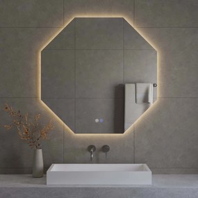 Best Design Honey achthoekige LED spiegel met spiegelverwarming 60x60cm