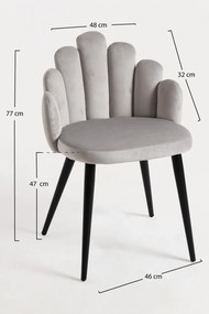 Set 4 Hand Fluwelen Stoelen Zwarte Poten