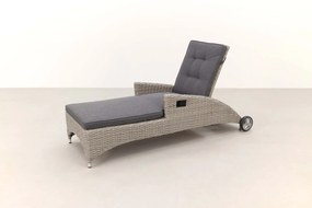 Wicker ligbed met wielen - Buffalo - white grey