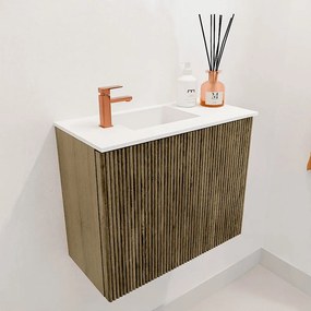 Mondiaz Joya 50cm toiletmeubel dusk met wastafel faye links 1 kraangat talc