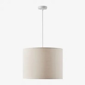 Arlina Stoffen Hanglamp Plafondlamp Wit & Gebroken Wit Ø40 Cm - ↑30 Cm Arlina - Sklum