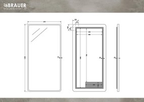 Brauer Sapphire rechthoekige spiegel met verlichting 120x60cm RVS