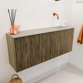 Mondiaz Joya DLux 100cm toiletmeubel dusk met wastafel faye rechts zonder kraangat opalo