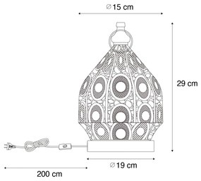 Oosterse tafellamp goud 19 cm - MowgliOosters E27 Binnenverlichting Lamp