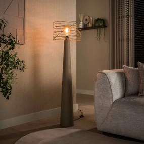 Vloerlamp Met Open Draadkap Beige