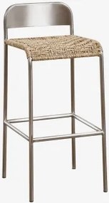 Narnial Hoge Kruk Van Roestvrij Staal Roestvrij Staal - Jute & ↑75 Cm - Sklum