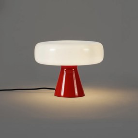 Retro tafellamp rood met wit - Knop