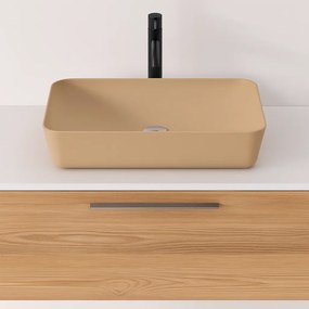 Sanigoods Aqualis keramische waskom 60x40cm mat cappuccino