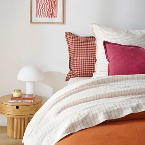 Paddenstoellamp, gestreept opaline glas H29cm Loulou