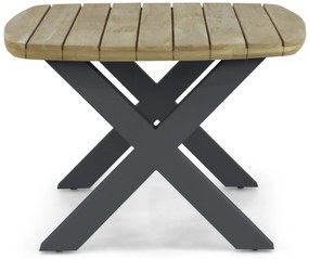 Dining Tuintafel rechthoekig 180 x 115 cm Aluminium/Teak Grijs Falcon/Cardiff